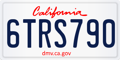 CA license plate 6TRS790