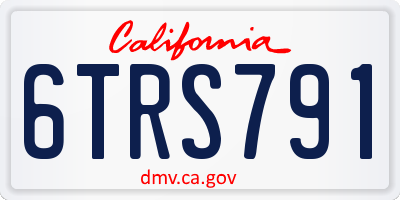 CA license plate 6TRS791