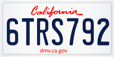 CA license plate 6TRS792