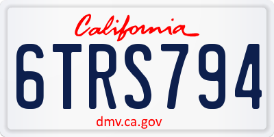 CA license plate 6TRS794