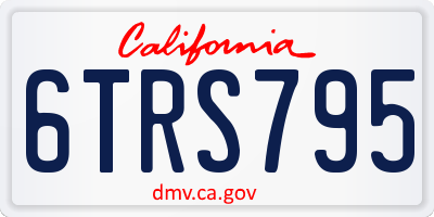 CA license plate 6TRS795