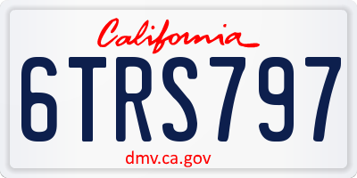 CA license plate 6TRS797