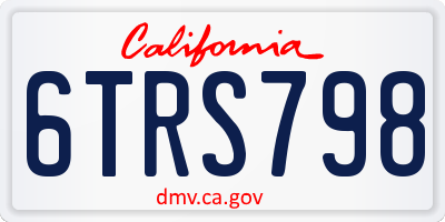 CA license plate 6TRS798