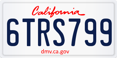 CA license plate 6TRS799