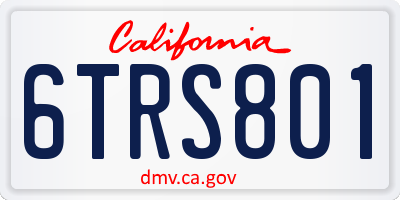 CA license plate 6TRS801