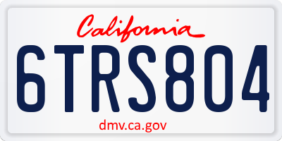 CA license plate 6TRS804