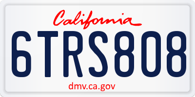 CA license plate 6TRS808