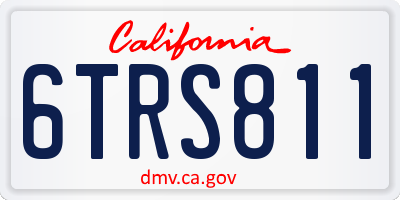 CA license plate 6TRS811