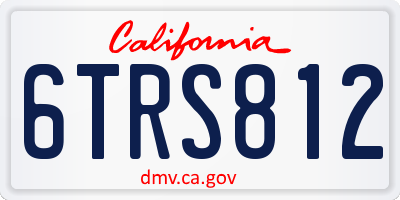 CA license plate 6TRS812