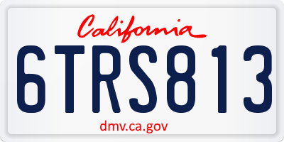 CA license plate 6TRS813