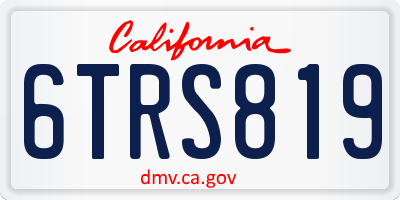 CA license plate 6TRS819