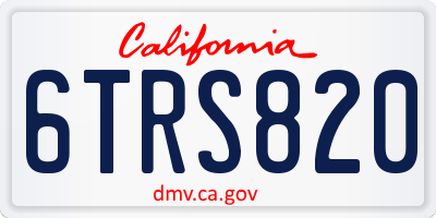 CA license plate 6TRS820