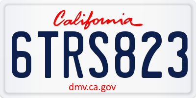 CA license plate 6TRS823