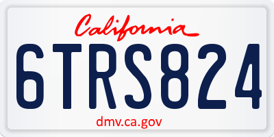 CA license plate 6TRS824