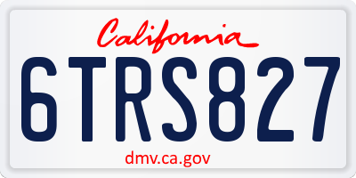 CA license plate 6TRS827