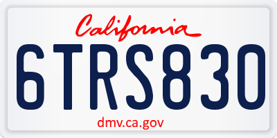 CA license plate 6TRS830
