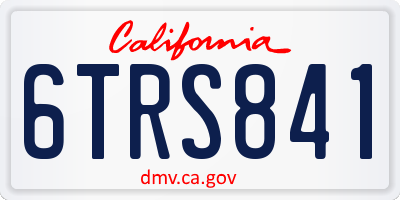 CA license plate 6TRS841