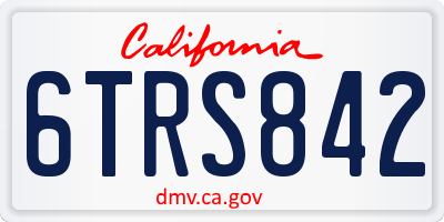 CA license plate 6TRS842