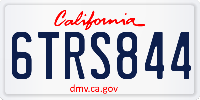 CA license plate 6TRS844