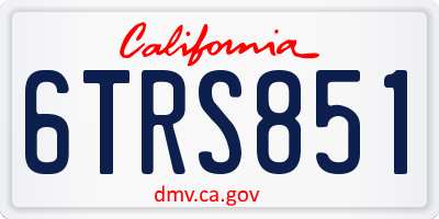 CA license plate 6TRS851