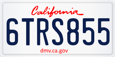 CA license plate 6TRS855