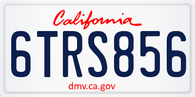 CA license plate 6TRS856