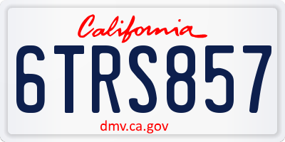 CA license plate 6TRS857