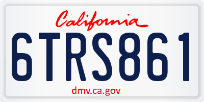 CA license plate 6TRS861