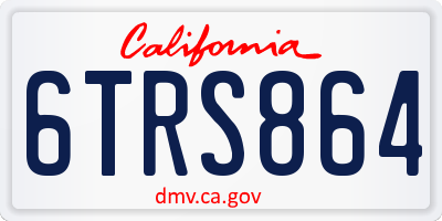 CA license plate 6TRS864
