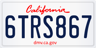 CA license plate 6TRS867