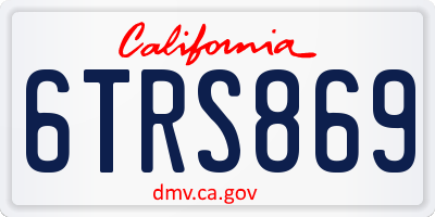 CA license plate 6TRS869
