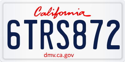 CA license plate 6TRS872