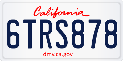 CA license plate 6TRS878
