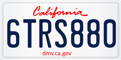 CA license plate 6TRS880