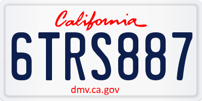CA license plate 6TRS887