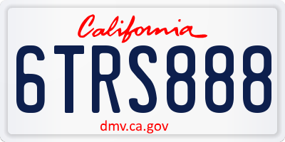 CA license plate 6TRS888