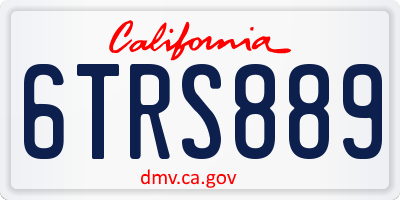 CA license plate 6TRS889
