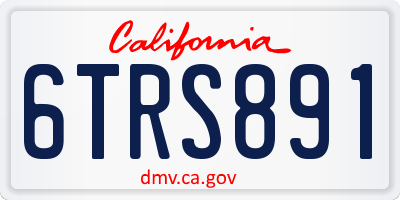CA license plate 6TRS891