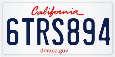 CA license plate 6TRS894