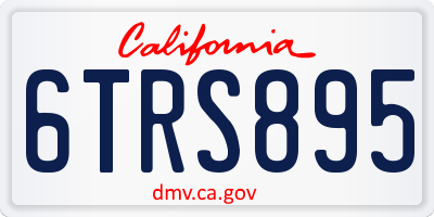 CA license plate 6TRS895