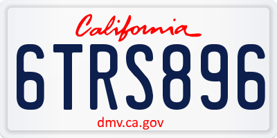 CA license plate 6TRS896