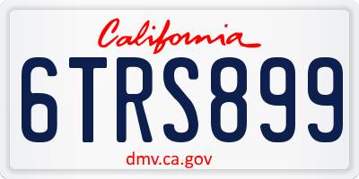 CA license plate 6TRS899