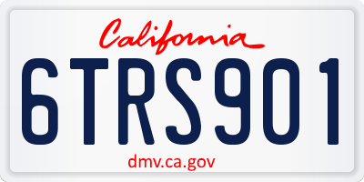 CA license plate 6TRS901