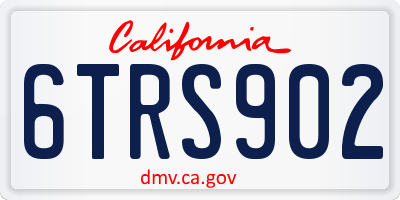 CA license plate 6TRS902