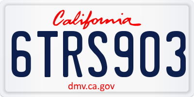 CA license plate 6TRS903