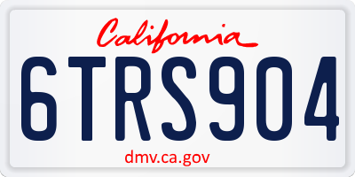CA license plate 6TRS904