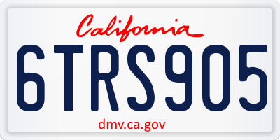 CA license plate 6TRS905