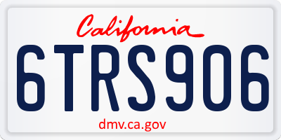 CA license plate 6TRS906