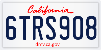CA license plate 6TRS908