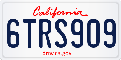 CA license plate 6TRS909
